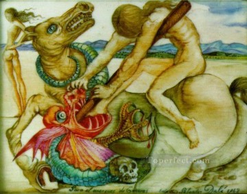 Abstracto famoso Painting - San Jorge y el Dragón Surrealismo